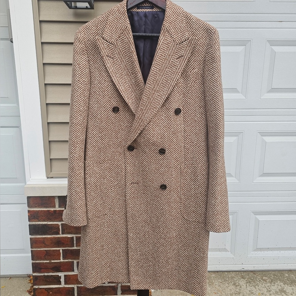 Suitsupply Brown Herringbone Trench Coat | Lazio | Fall | Winter
